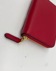 Lauren Ralph Lauren Red Smooth Leather Zip Wallet