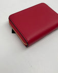 Lauren Ralph Lauren Red Smooth Leather Zip Wallet