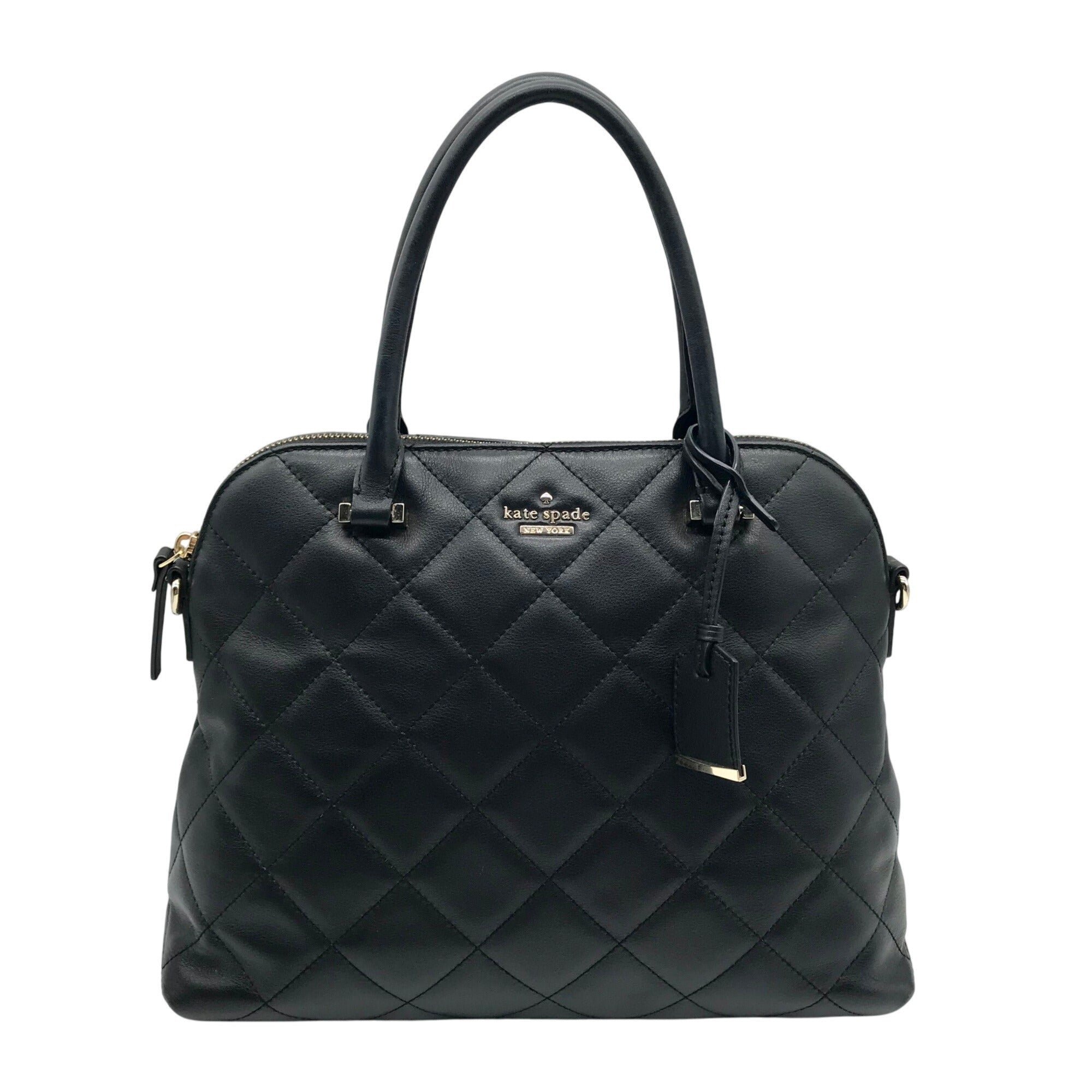 Kate Spade Black Quilted Leather Olivera Emerson Place Satchel 