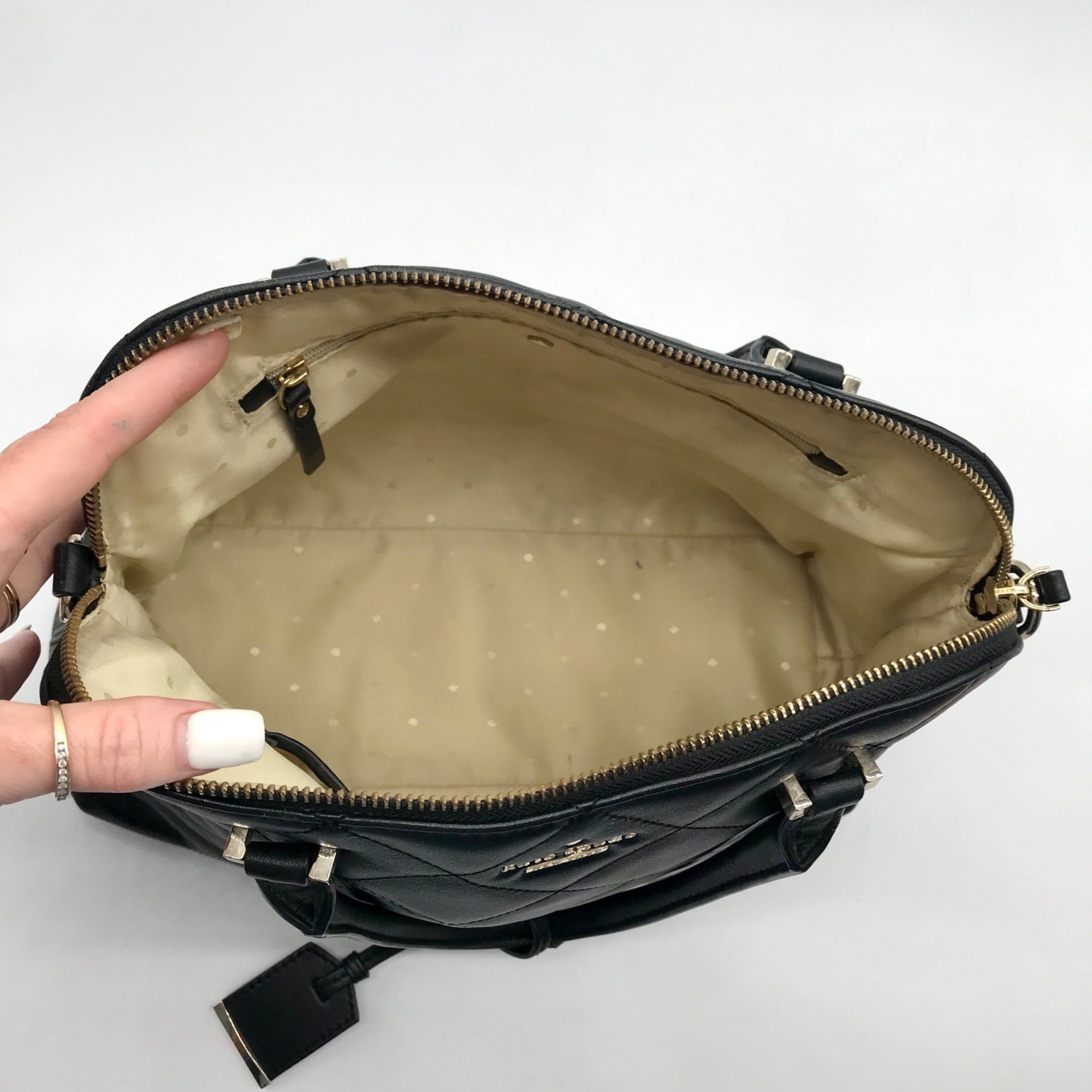 Kate Spade Black Quilted Leather Olivera Emerson Place Satchel