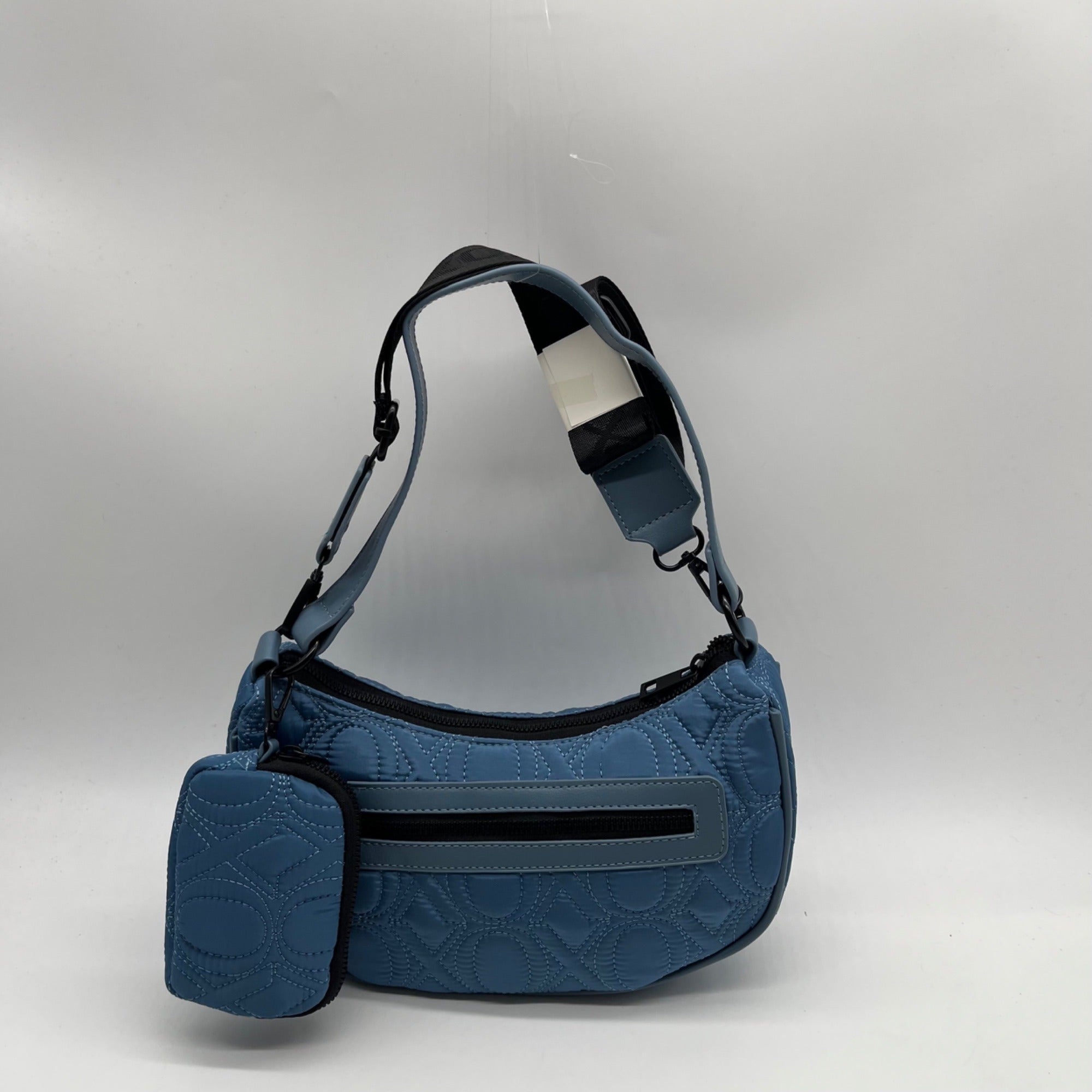 XOXO Blue Quilted Baguette Convertible Crossbody &amp; shoulder Bag