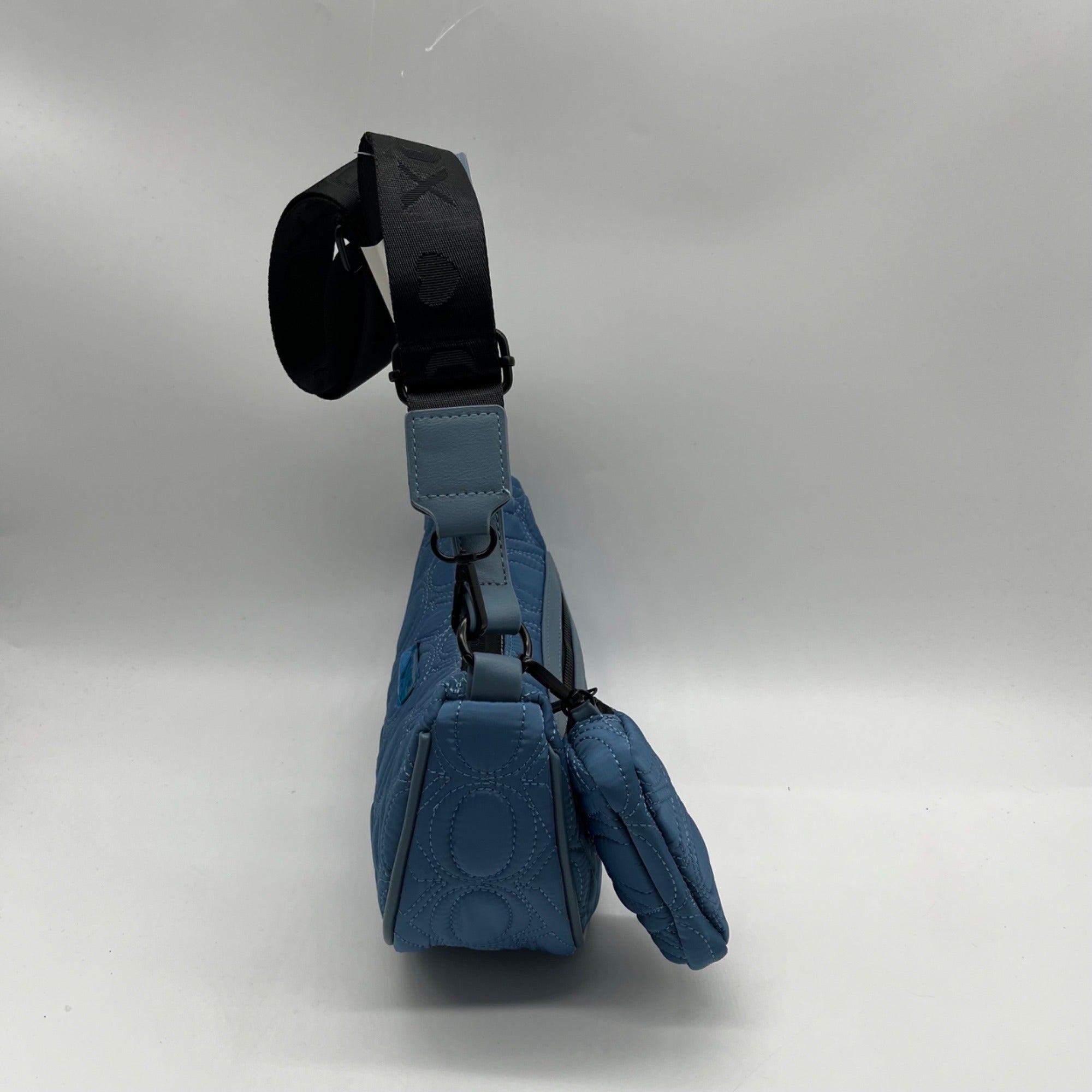 XOXO Blue Quilted Baguette Convertible Crossbody &amp; shoulder Bag