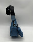XOXO Blue Quilted Baguette Convertible Crossbody & shoulder Bag