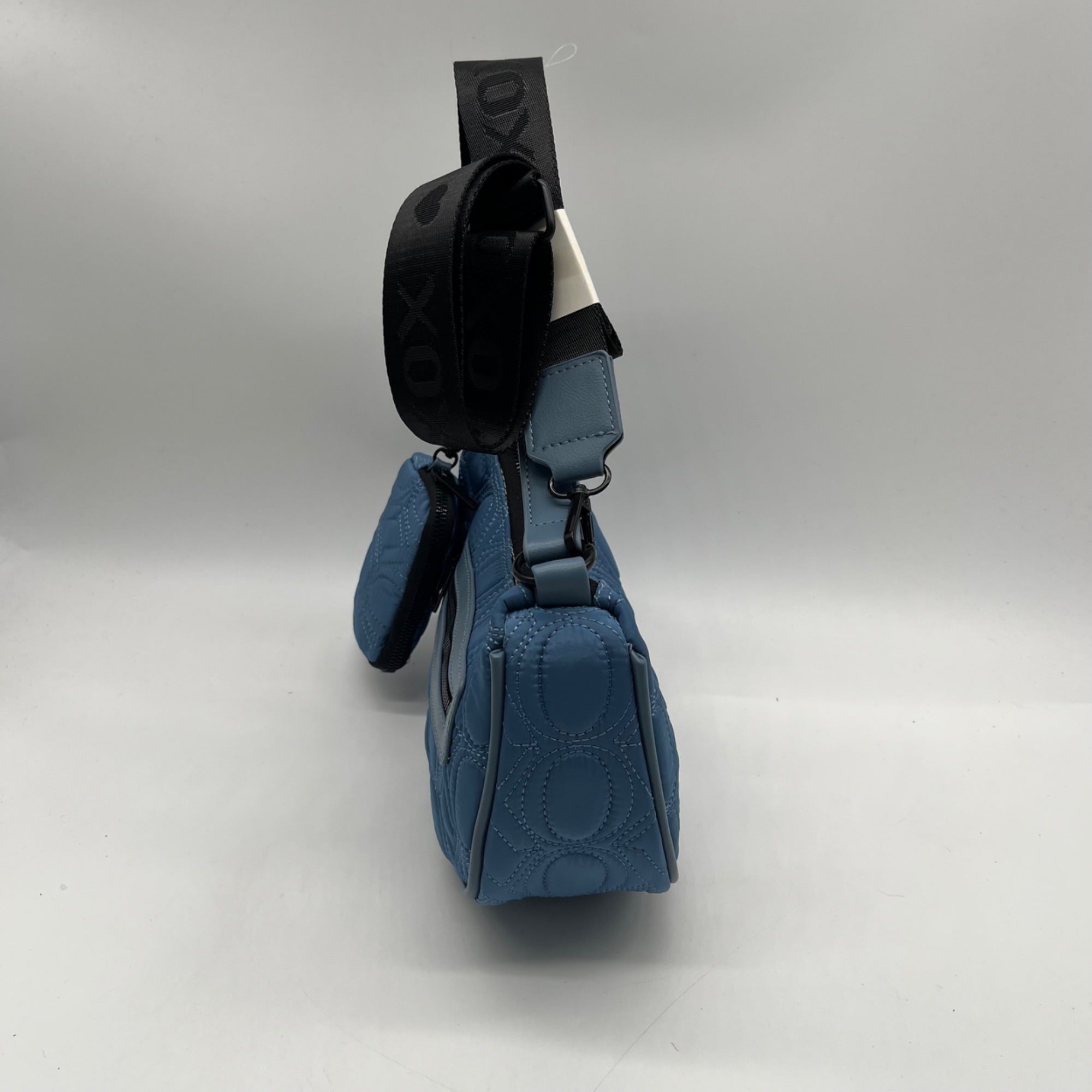 XOXO Blue Quilted Baguette Convertible Crossbody &amp; shoulder Bag