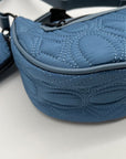 XOXO Blue Quilted Baguette Convertible Crossbody & shoulder Bag