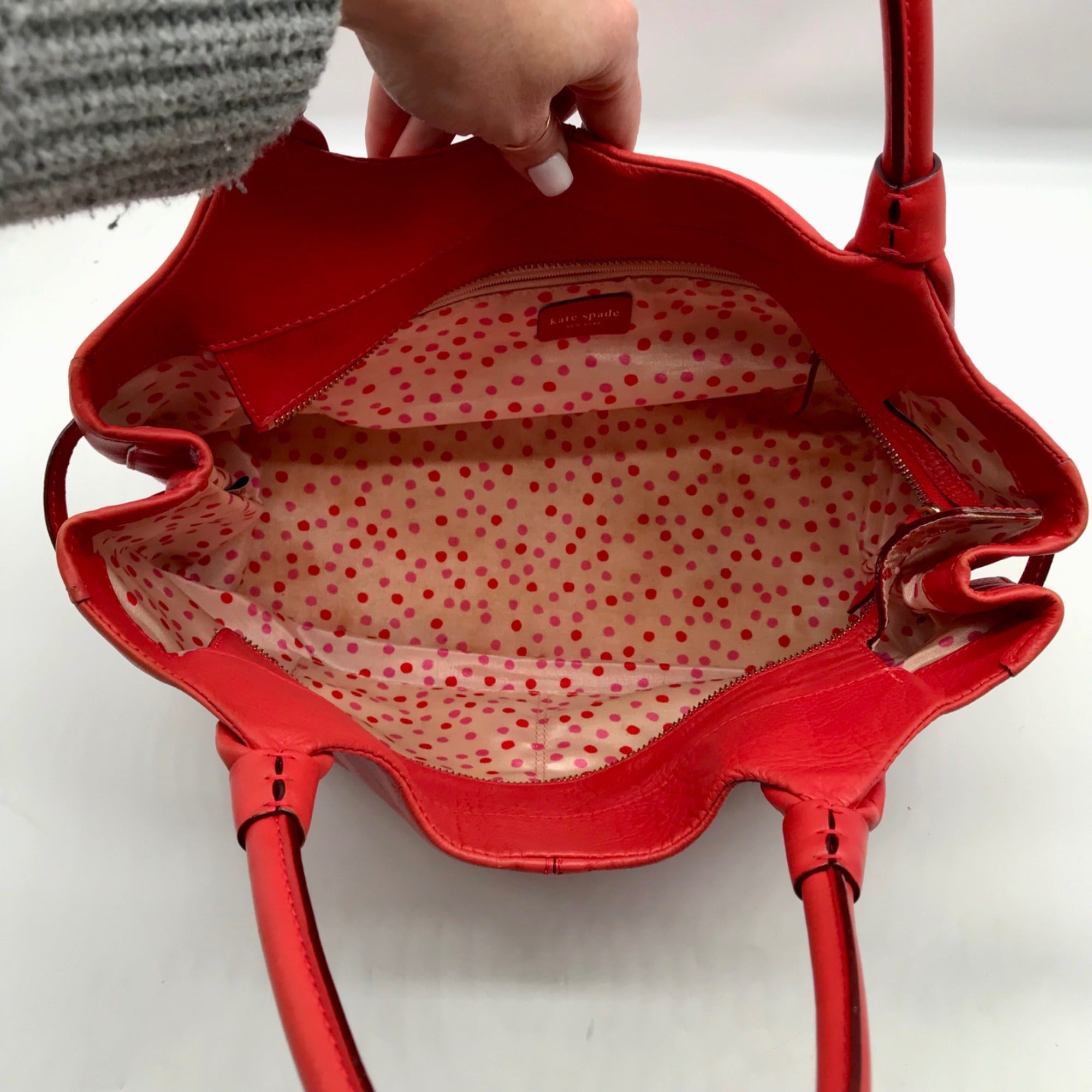 Kate Spade Red Leather Berkshire Road Stevie Satchel Bag
