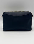 Guess Black Triple Compartment Leather Crossbody Bag