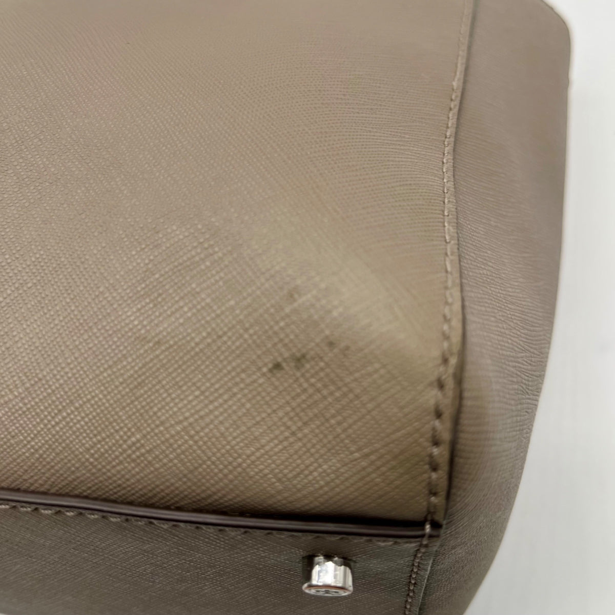 Tory Burch Grey Leather Emerson Small Top Zip Tote Bag