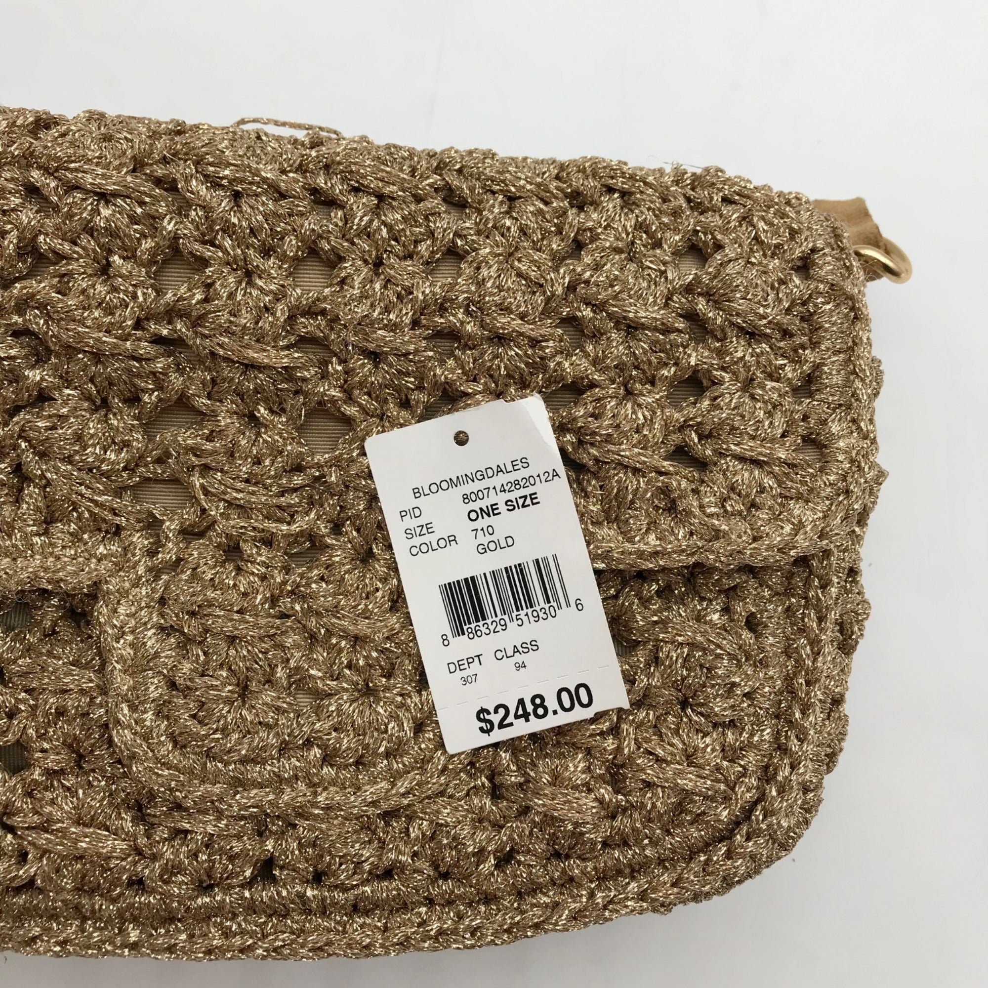 Caterina Bertini Gold Metallic Woven Bag
