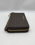 Michael Kors Brown Monogram Coated Canvas Wristlet