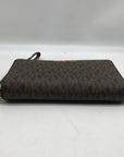 Michael Kors Brown Monogram Coated Canvas Wristlet