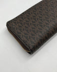 Michael Kors Brown Monogram Coated Canvas Wristlet