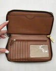 Michael Kors Brown Monogram Coated Canvas Wristlet