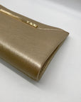 Aqua Gold Metallic Chain Convertible Clutch