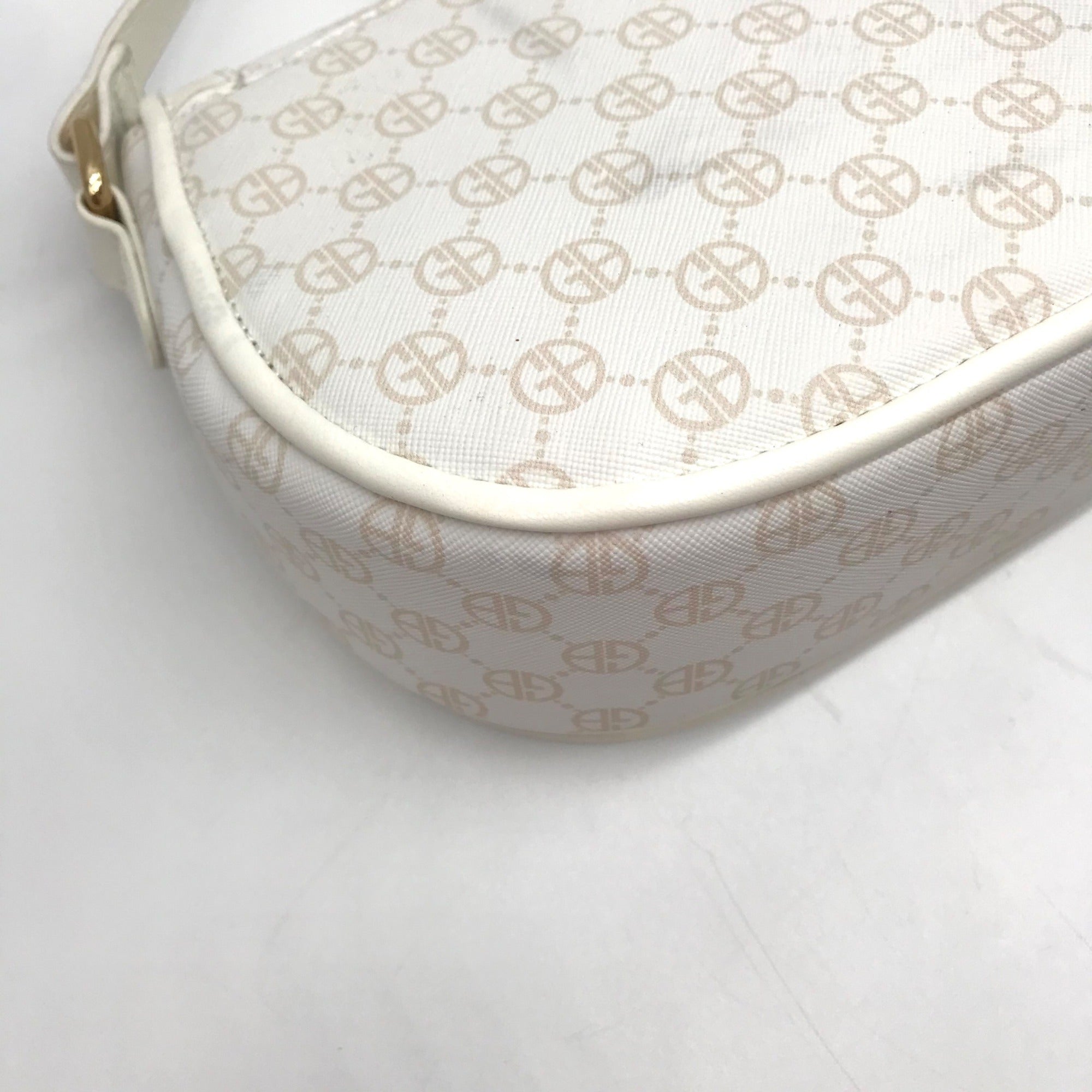Giani Bernini White Floral Small Saddle Crossbody Bag