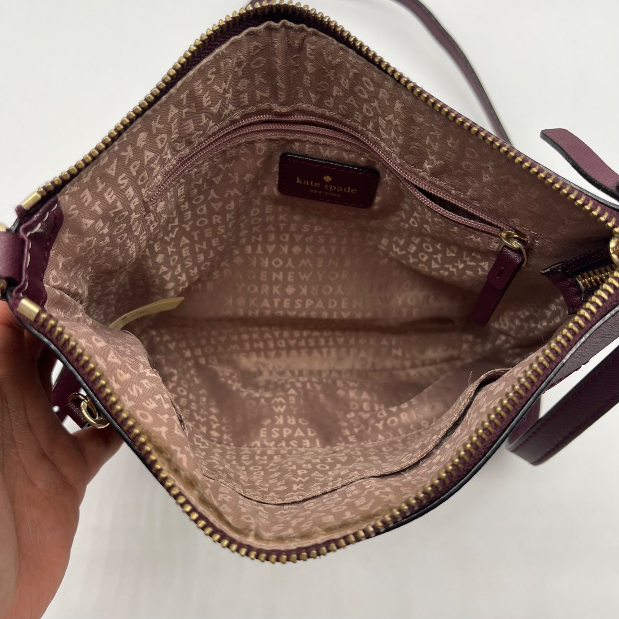 Kate Spade Plum Saffiano Leather Laurel Way Rima Crossbody