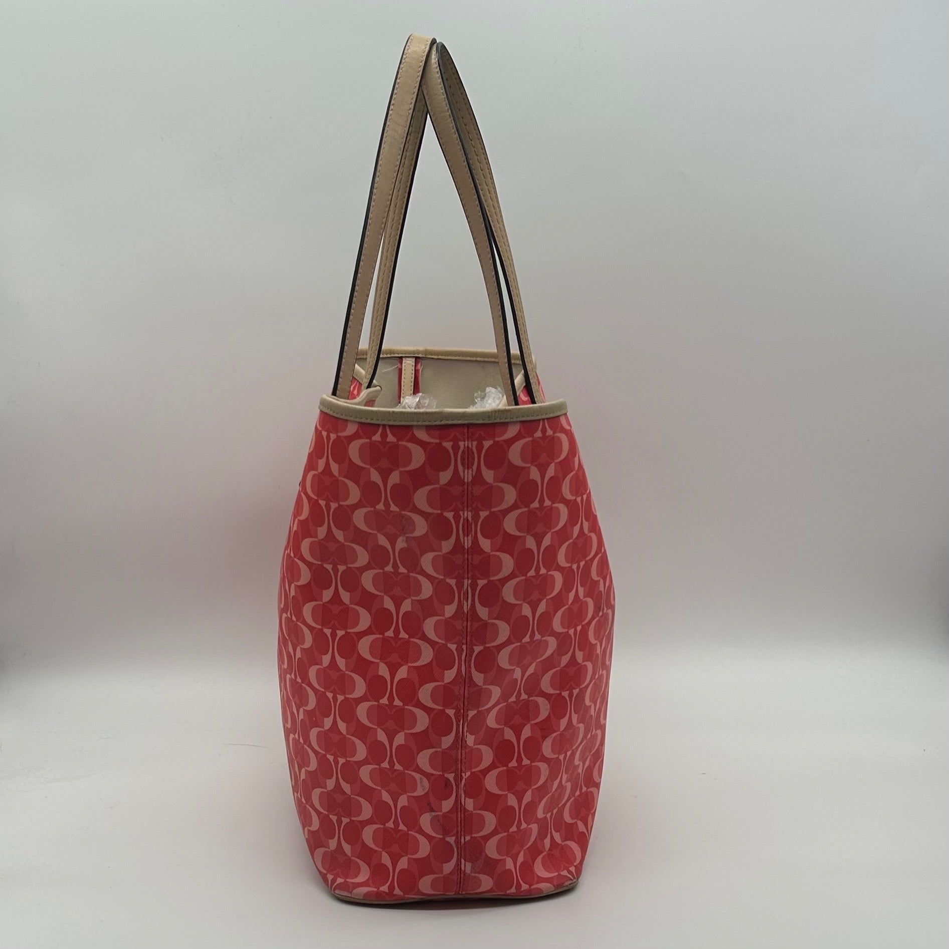 Coach Pink Coated Canvas Park Metro Tote Bag F25673