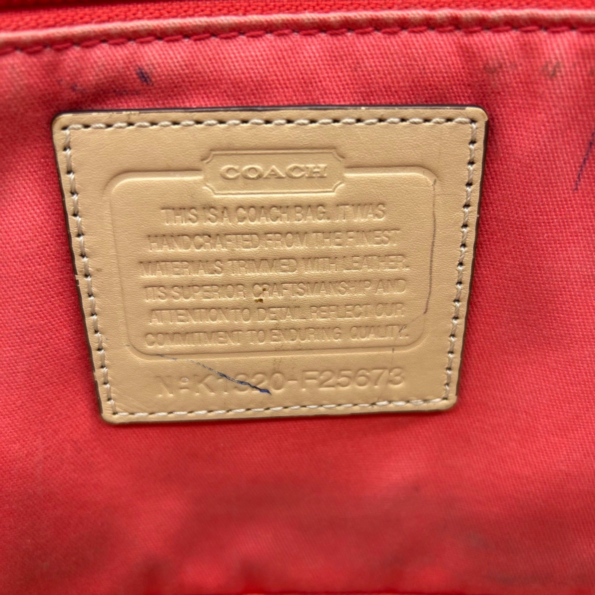 Coach Pink Coated Canvas Park Metro Tote Bag F25673