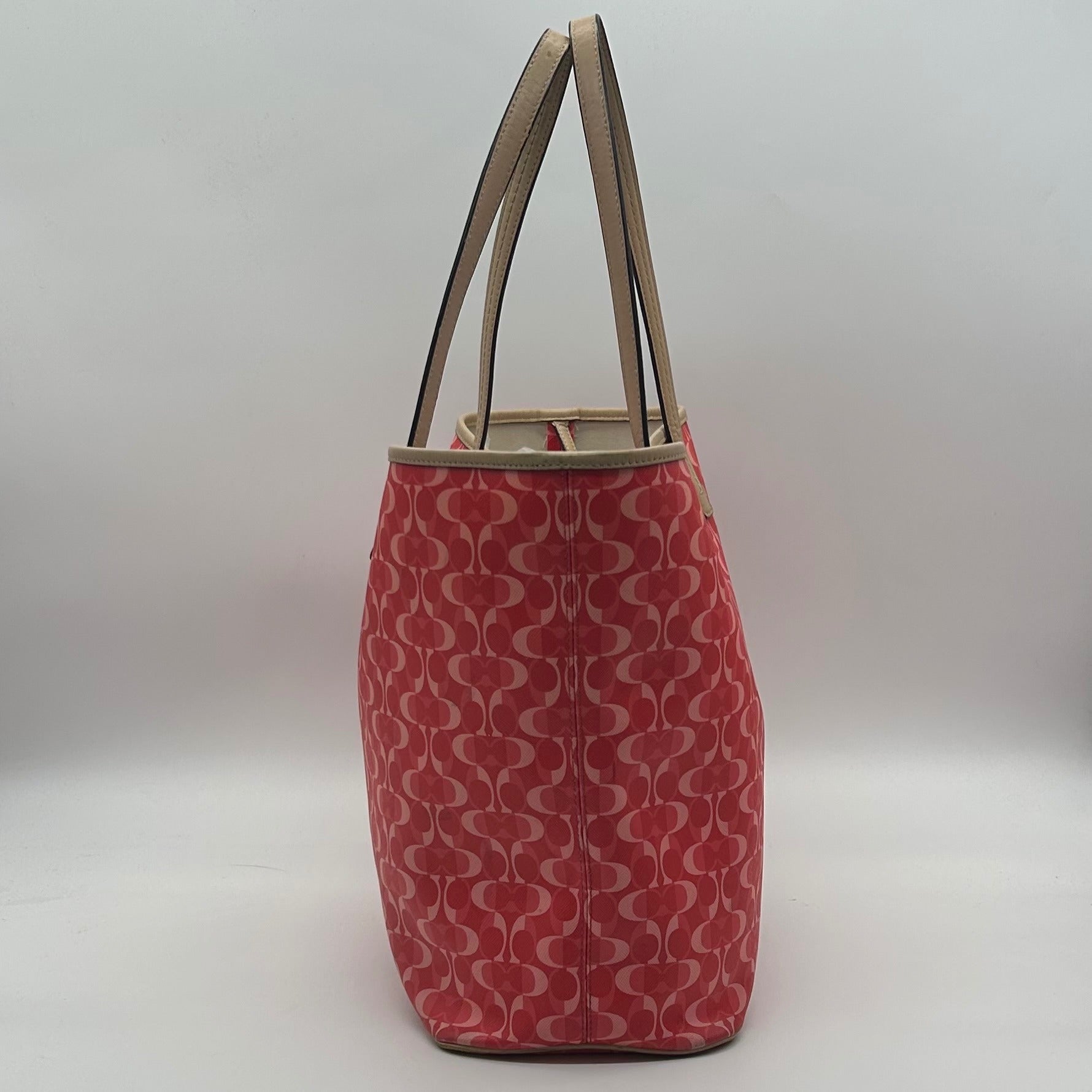 Coach Pink Coated Canvas Park Metro Tote Bag F25673