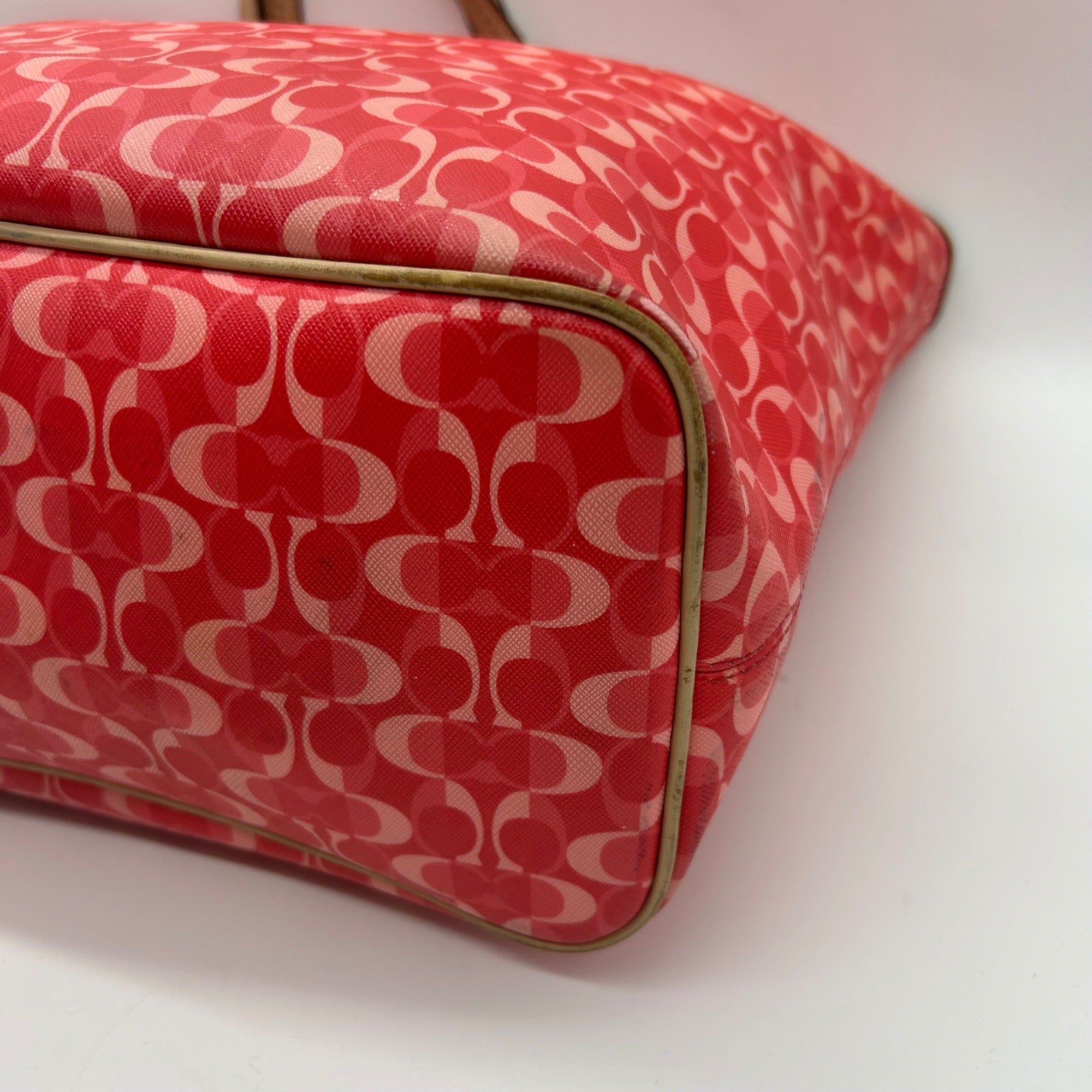 Coach Pink Coated Canvas Park Metro Tote Bag F25673