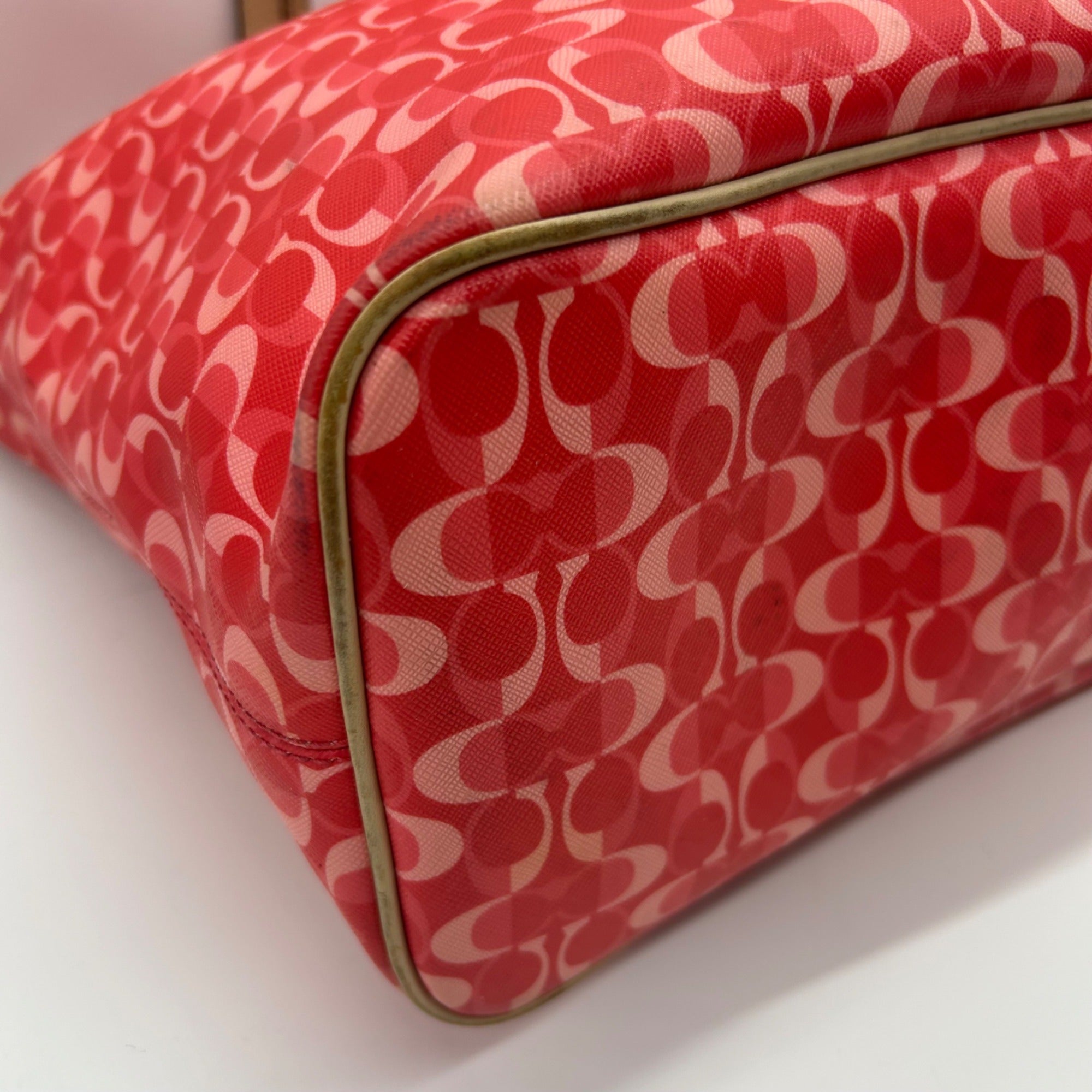 Coach Pink Coated Canvas Park Metro Tote Bag F25673