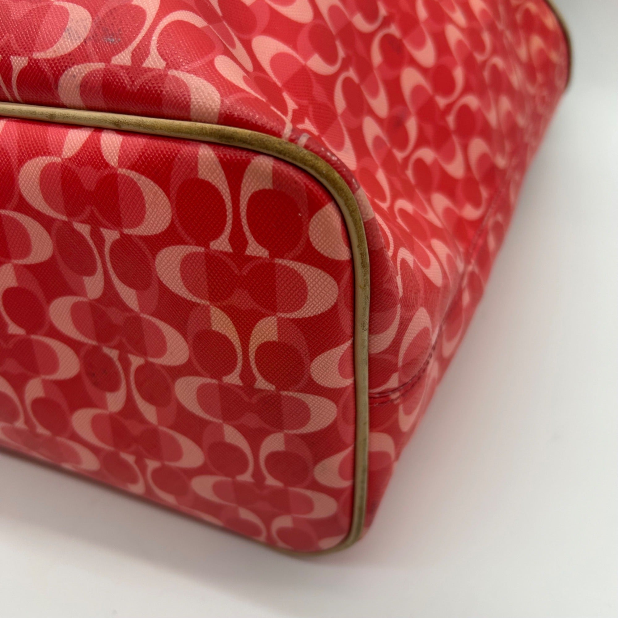 Coach Pink Coated Canvas Park Metro Tote Bag F25673