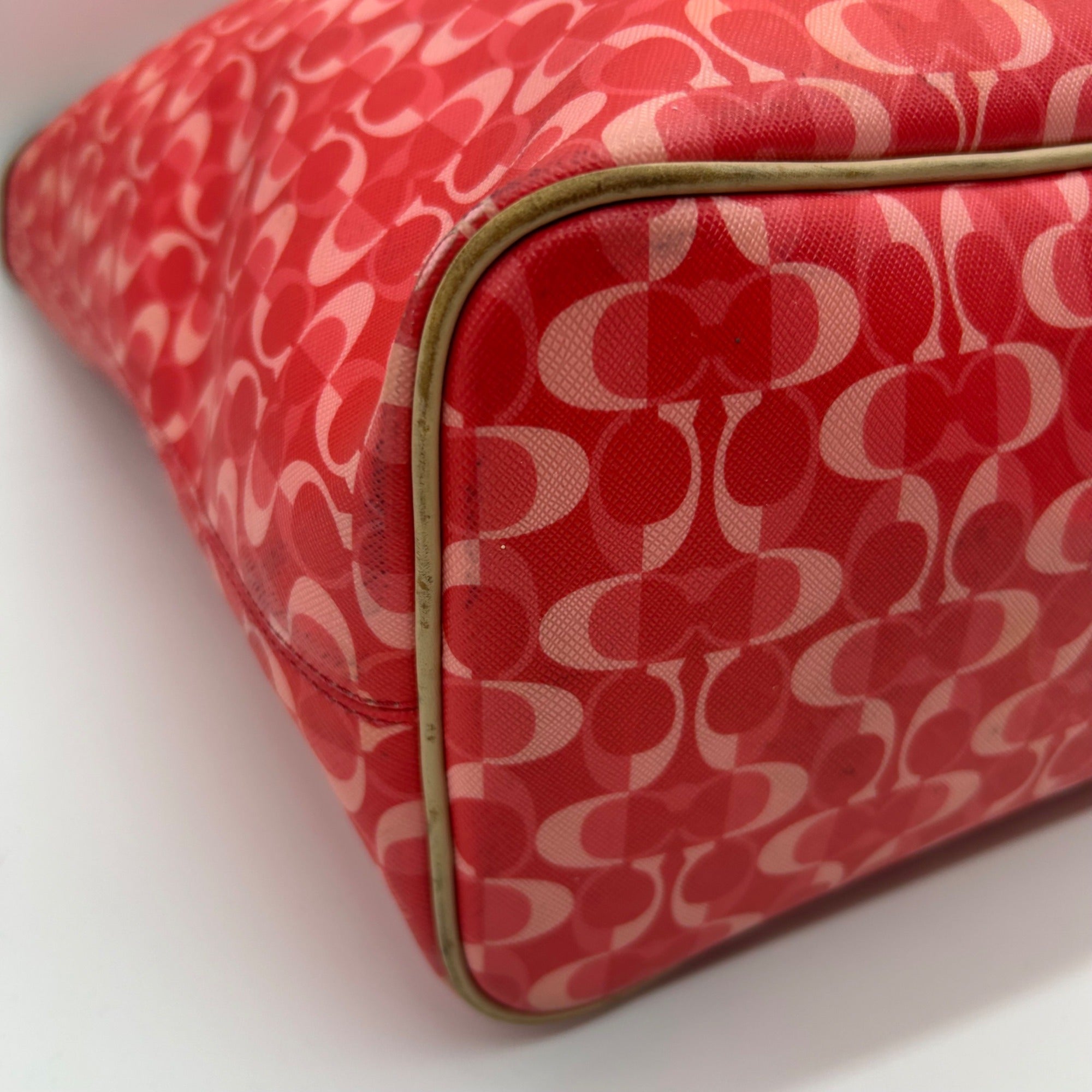 Coach Pink Coated Canvas Park Metro Tote Bag F25673