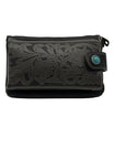 Montana West Black Leather Western Tooled Phone Case Crossbody Wallet