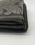 Montana West Black Leather Western Tooled Phone Case Crossbody Wallet