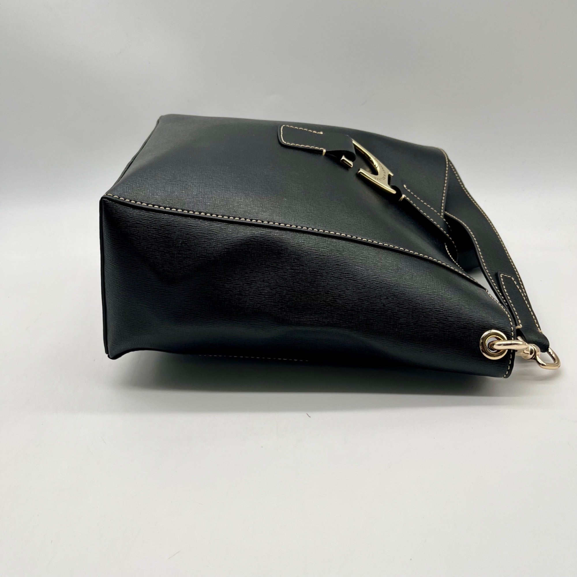 Dooney &amp; Bourke Black Leather Shopper Tote Bag