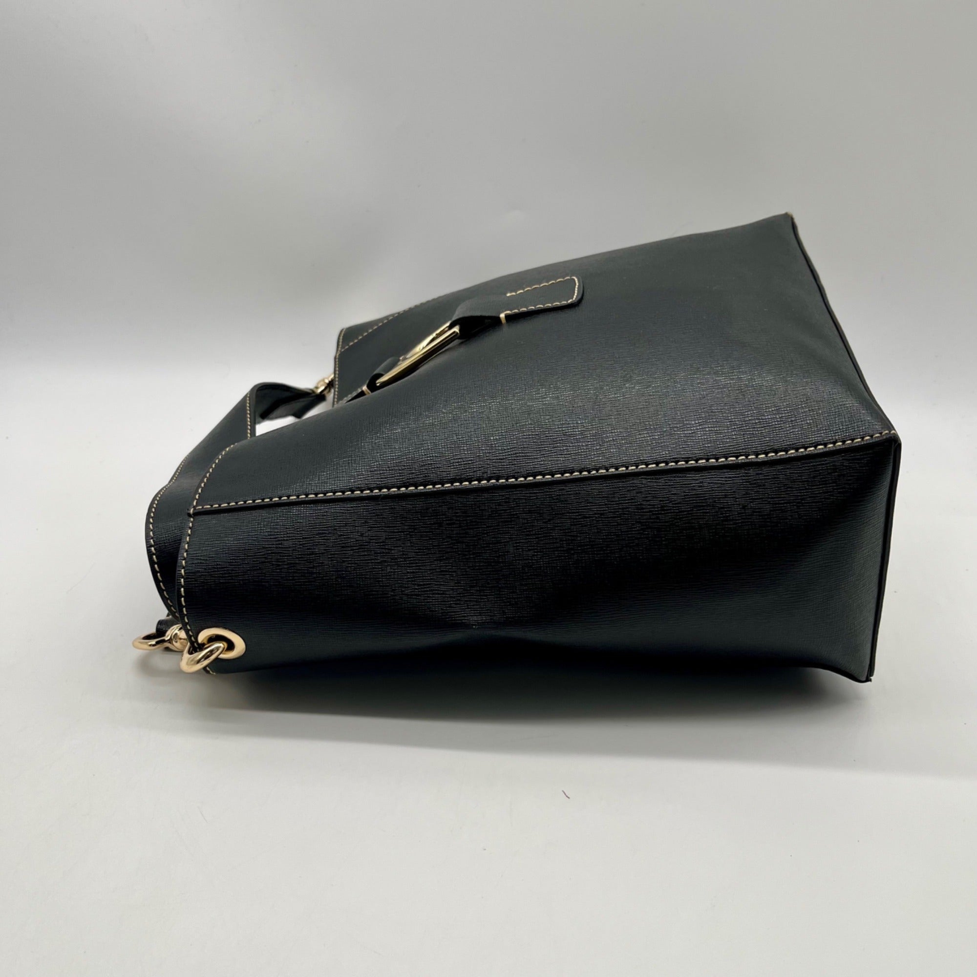 Dooney &amp; Bourke Black Leather Shopper Tote Bag