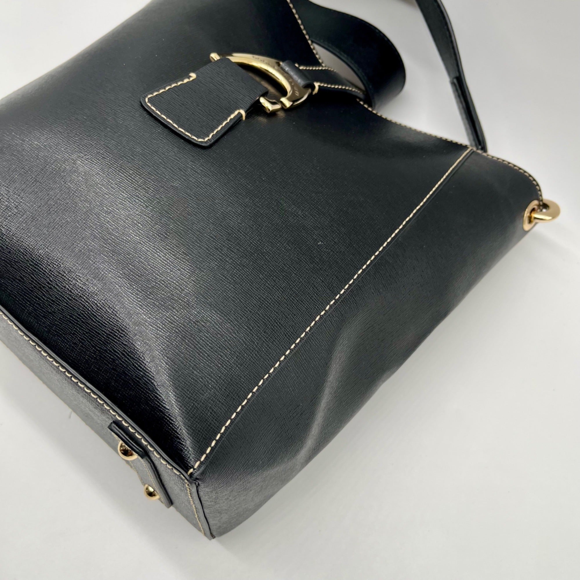 Dooney &amp; Bourke Black Leather Shopper Tote Bag