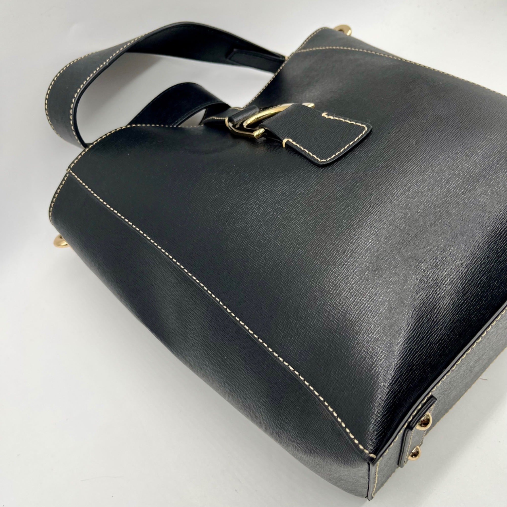 Dooney &amp; Bourke Black Leather Shopper Tote Bag