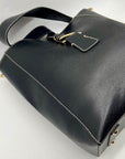 Dooney & Bourke Black Leather Shopper Tote Bag