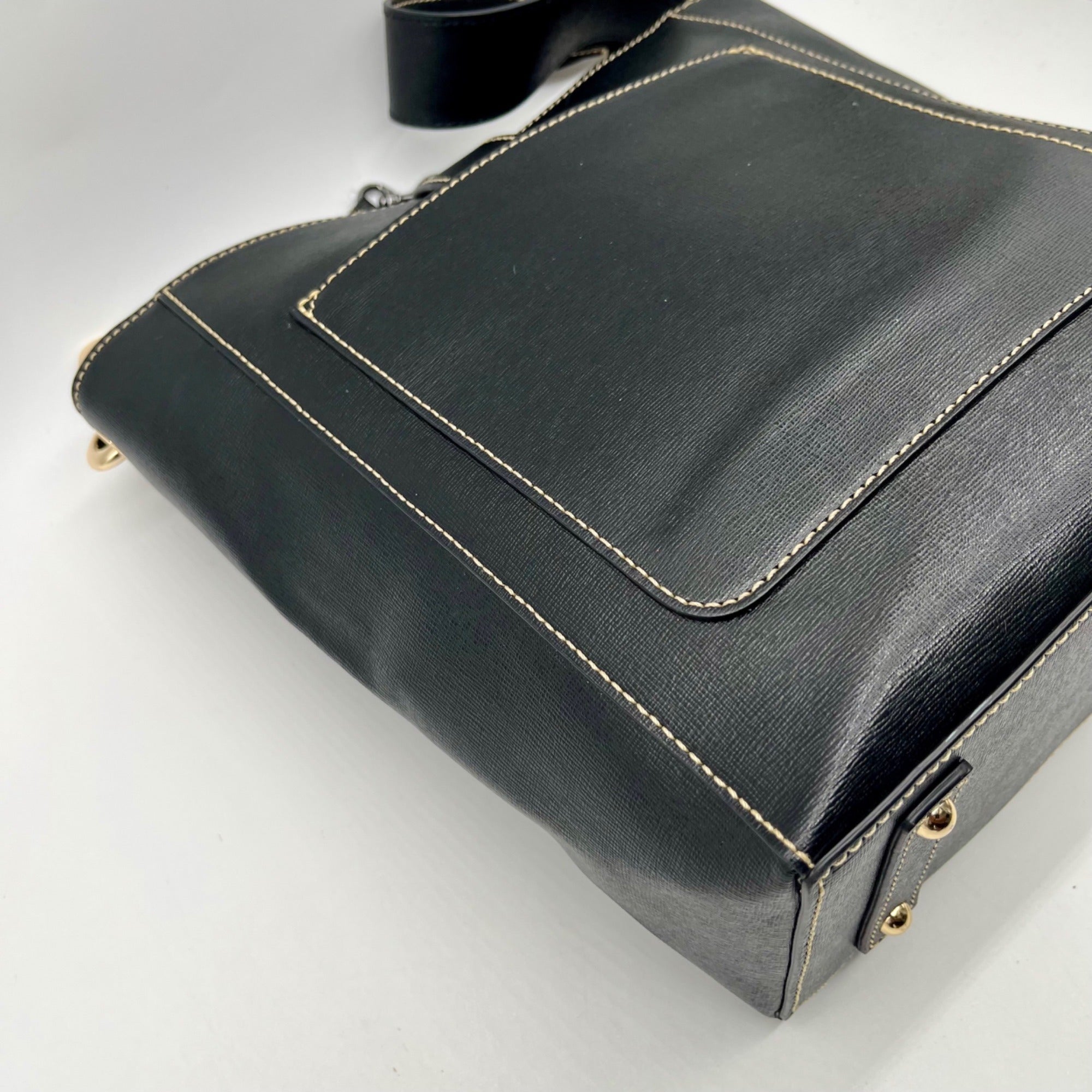 Dooney &amp; Bourke Black Leather Shopper Tote Bag