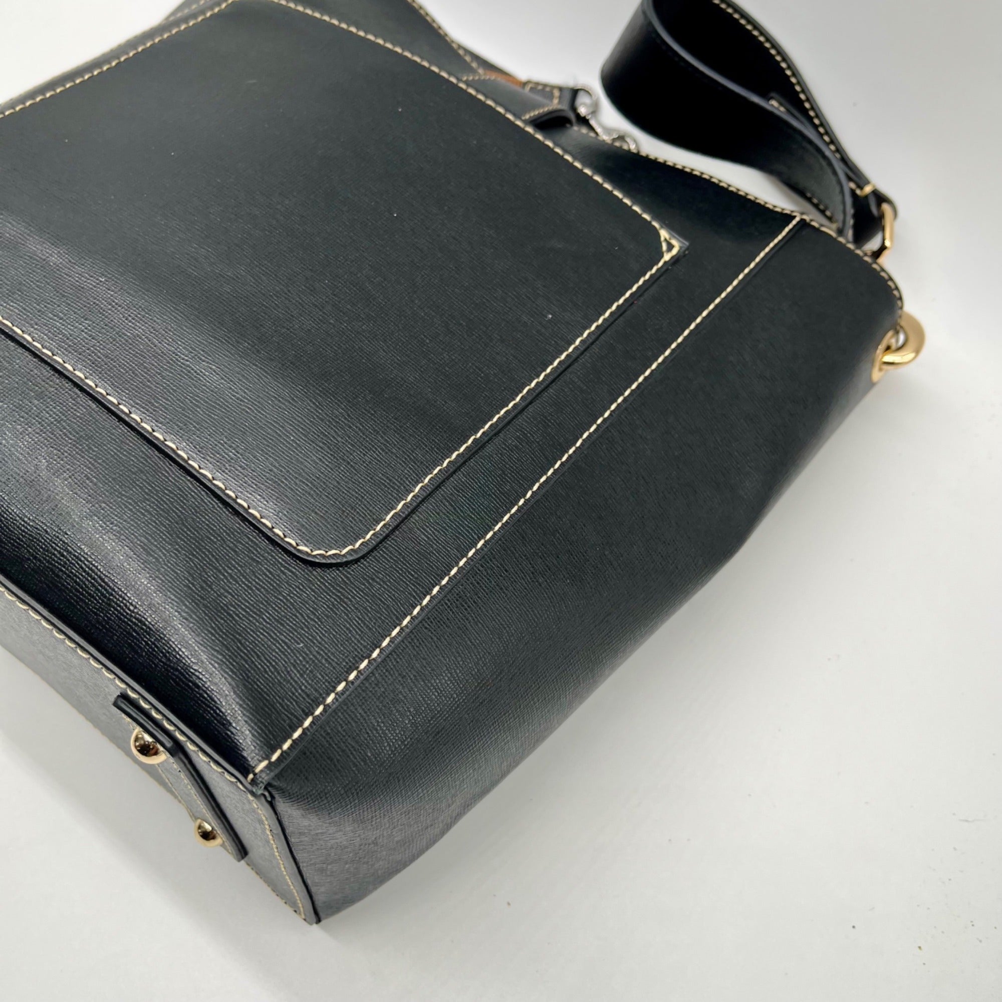 Dooney &amp; Bourke Black Leather Shopper Tote Bag