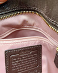 Coach Brown Patent Leather Zipper Bag F20432
