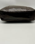 Coach Brown Patent Leather Zipper Bag F20432