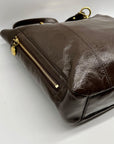 Coach Brown Patent Leather Zipper Bag F20432