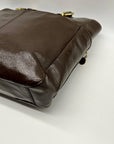 Coach Brown Patent Leather Zipper Bag F20432