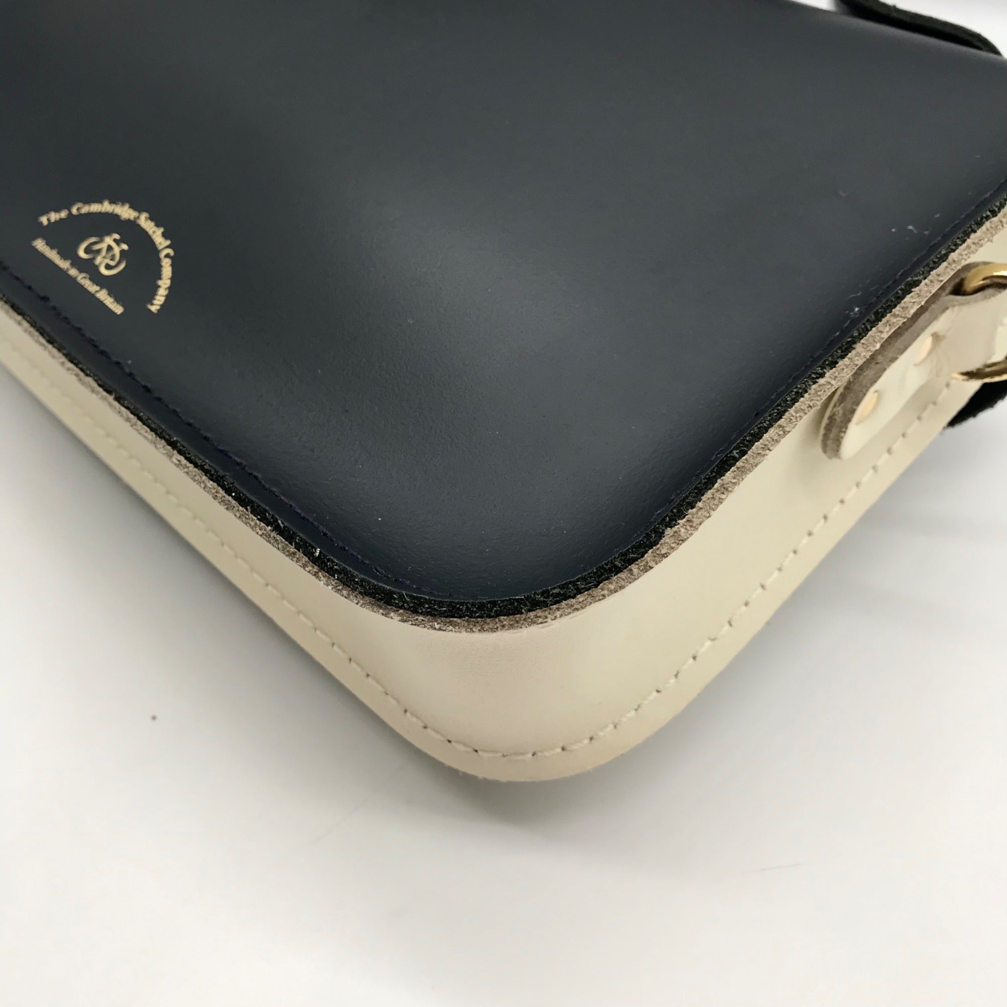 The Cambridge Blue &amp; White Leather Satchel Company Bag