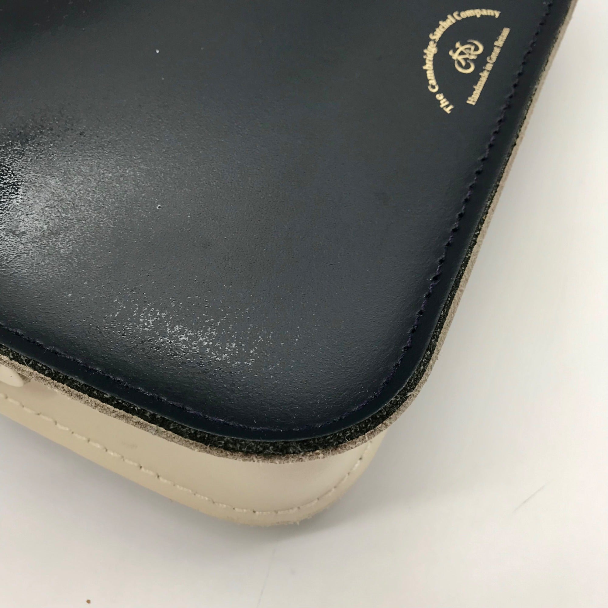 The Cambridge Blue &amp; White Leather Satchel Company Bag