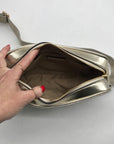 Michael Kors Metallic Gold Fabric Maeve Small East West Pocket bag