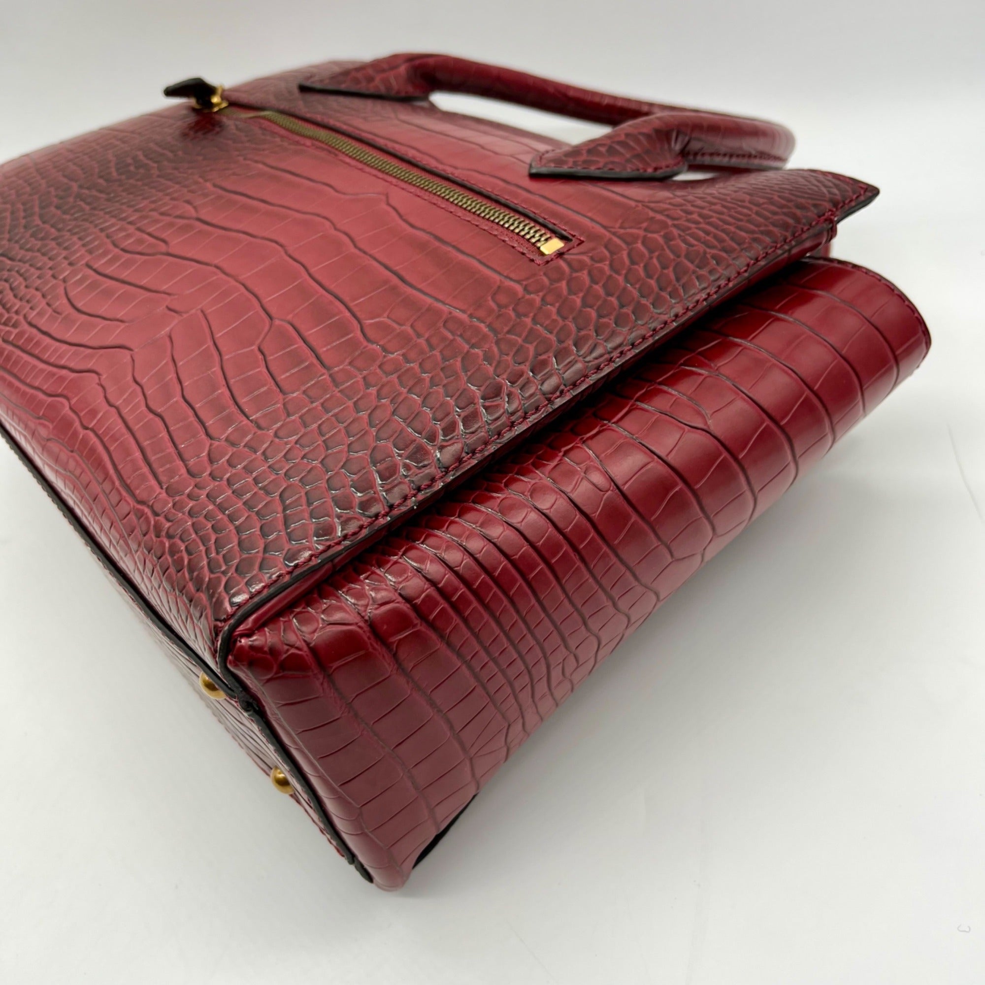 Guess Red Faux Animal Embossed Shoulder Bag