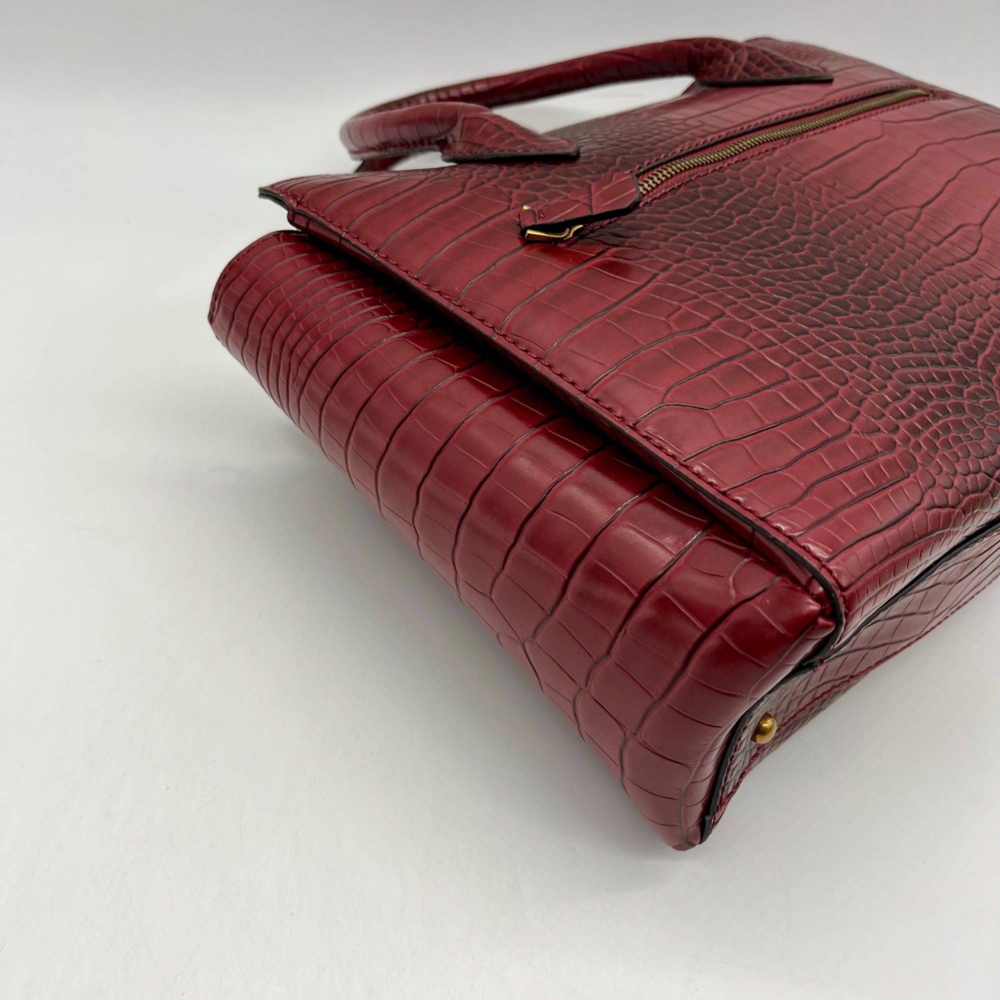 Guess Red Faux Animal Embossed Shoulder Bag