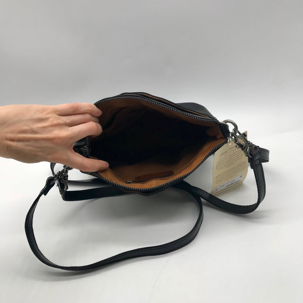 Patricia Nash Black Leather Convertible Shoulder Bag