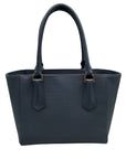 Dagne Dover Grey And Blue Coated Canvas Legend Tote Bag With Wallet