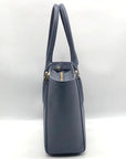 Dagne Dover Grey And Blue Coated Canvas Legend Tote Bag With Wallet