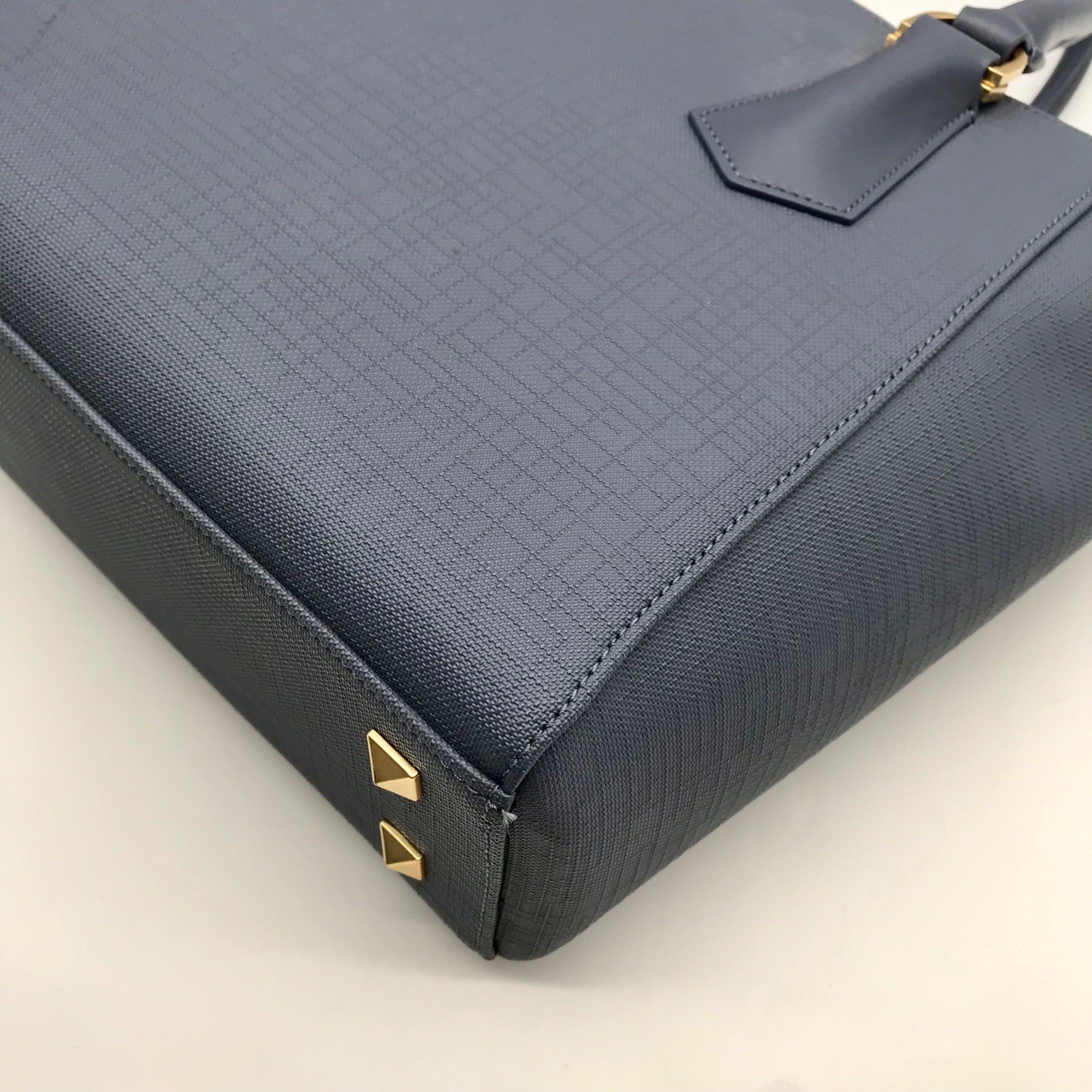 Dagne Dover Grey And Blue Coated Canvas Legend Tote Bag With Wallet