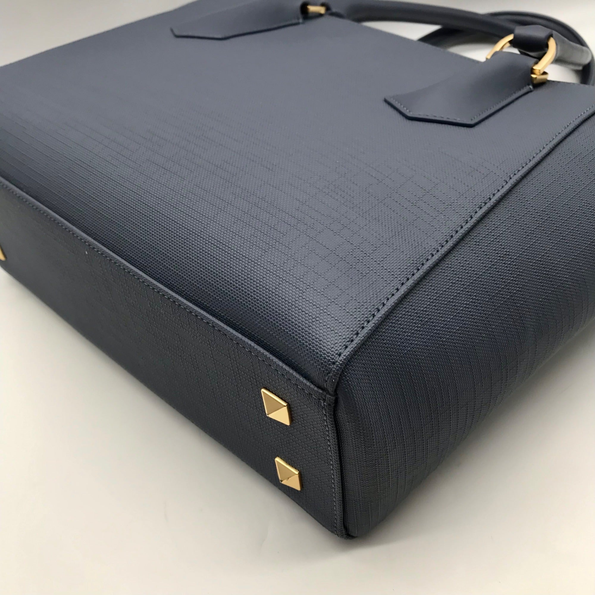 Dagne Dover Grey And Blue Coated Canvas Legend Tote Bag With Wallet